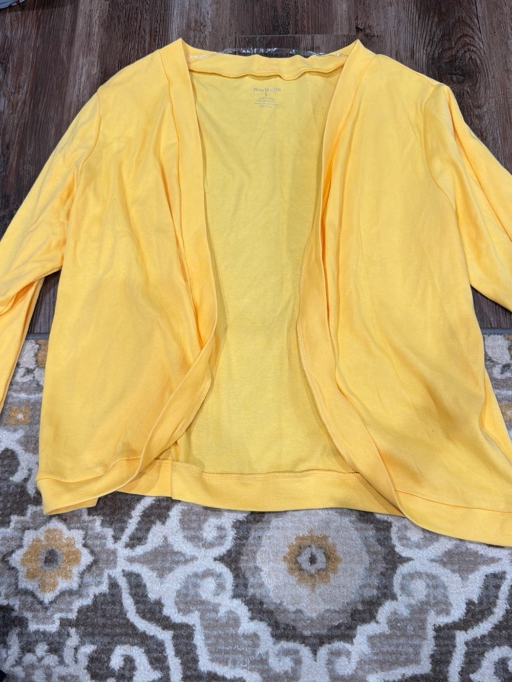 Bon Worth Bright Yellow Open-Front Cardigan